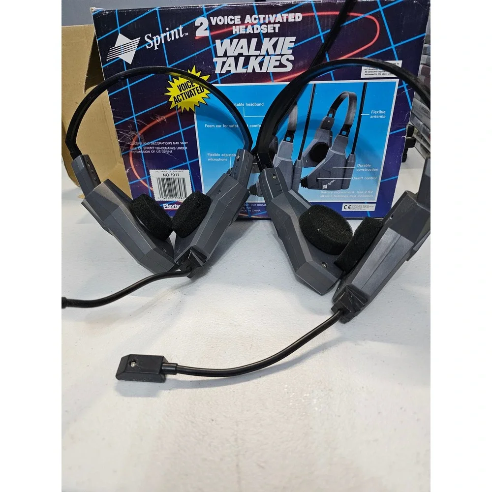 Sprint 2 Voice Activated Headset Walkie Talkies No 1911 Hands Free Operation‎